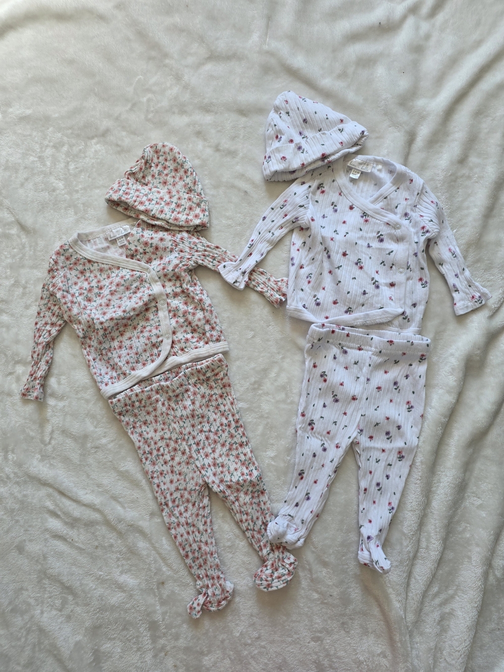 Baby Girl 3-6M 100% Pima Cotton 6-Piece Floral Set Lot - Trés Beau et Belle